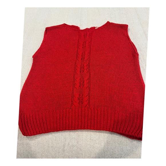 Liz Claiborne Sweaters - Vintage Liz Claiborne Sweater‎ Women's Petite S Red Silk Blend Cable Button Back